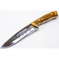 Нож Сафари-2, Кизляр СТО, сталь 65х13, резной купить в Самаре